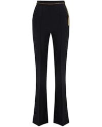 Elisabetta Franchi - Schwarze Weite Schlaghose Mit Ketten-Detail - Lyst