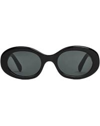 Celine - Schwarze ovale sonnenbrille mit grauen gläsern - Lyst