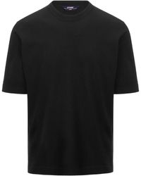 K-Way - Tops ,Zwart ,Katoen T-Shirt Met Ronde Hals En Korte Mouwen - Lyst