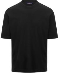K-Way - Tops ,Zwart ,Katoen T-Shirt Met Ronde Hals En Korte Mouwen - Lyst