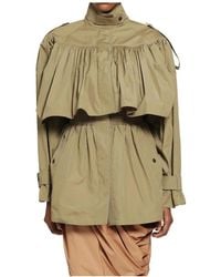 Chloé - Korte Trenchcoat Met Hoge Hals - Lyst