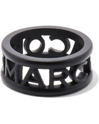 Marc Jacobs - Schwarzer logo messing emaille ring - Lyst