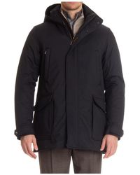 Moorer - Jassen ,Blauw ,Blauwe Waterdichte Donsjas - Lyst