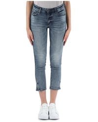Armani Exchange - Skinny slit capri jeans - Lyst