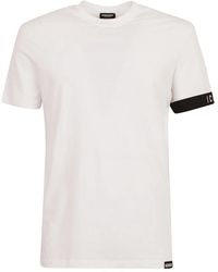 DSquared² - T-shirt e polo bianche con collo rotondo - Lyst