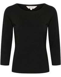 Part Two - Gestreiftes schwarzes t-shirt mit 1⁄2 ärmeln - Lyst