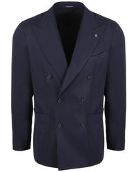 Tagliatore - B5040 jacke,doppelreihiger blazer aus stretch-wollcanvas - Lyst