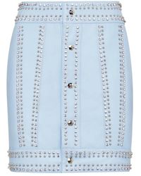 Philipp Plein - Lederrock Kurz Crystal - Lyst