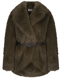 P.A.R.O.S.H. - Jassen ,Groen ,Polyester Groene Polyester Jas Voor Vrouwen - Lyst