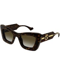 Gucci - Stilvolle cateye-sonnenbrille in havana tortoise - Lyst