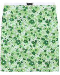 Miu Miu - Rokken ,Groen ,Stretch Stoffen Midi Rok - Lyst