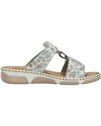 Rieker - Pantolette Mit Klettverschluss Und Blumenmuster - Lyst