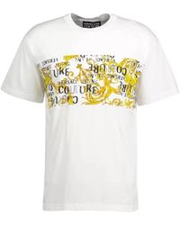 Versace Jeans Couture - Weißes Kurzarm-T-Shirt 74Gah617Js161G03 - Lyst