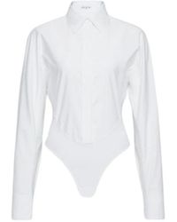 Alaïa - Weißes Hemd Body - Lyst