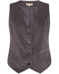 Soya Concept - Geripptes Graues Gilet Mit Knopfverschluss - Lyst