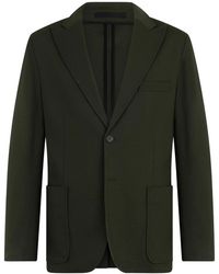Paolo Pecora - Jassen ,Groen ,Leer Single-Breasted Unlined Blazer - Lyst