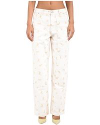 MSGM - Jeans ,Wit ,Katoen Straight Jeans - Lyst