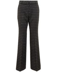 Michael Kors - Broeken ,Zwart ,Polyester Crystal Embellished Stretch Crepe Bootcut Broek - Lyst