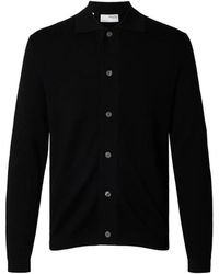 SELECTED - Truien & Vesten ,Zwart ,Wol Merino Knoop Cardigan Voor Mannen - Lyst