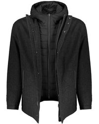 Herno - Jassen ,Zwart ,Wol Minimalistische Jas Van Maagdelijke Wol - Lyst