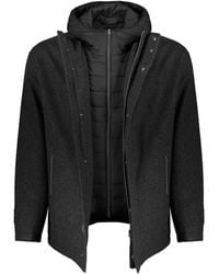 Herno - Jassen ,Zwart ,Wol Minimalistische Jas Van Maagdelijke Wol - Lyst