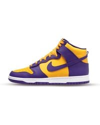 Nike - Fitness ,Geel ,Leer Dunk High Lakers Sneaker - Lyst