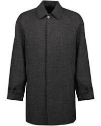 Prada - Jassen ,Grijs ,Wol Wollen Geruite Jas - Lyst