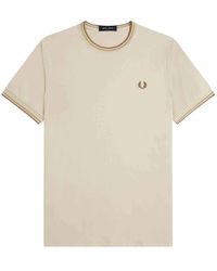 Fred Perry - Contrast Ribeted Tee - Lyst