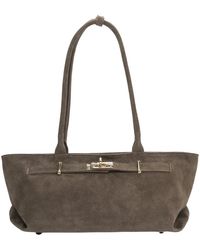 ESTRO - Italienische Velours-Tote Handtasche - Lyst