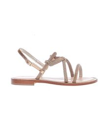 Paola Fiorenza - Bronze sandale mit schnur und strass - Lyst