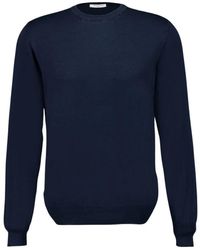 Boglioli - Truien & Vesten ,Blauw ,Katoen Blauw Katoenen Crew-Neck Trui - Lyst