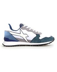 W6yz - Schoenen ,Veelkleurig ,Suède Witte Sneakers Met Suède Accenten - Lyst