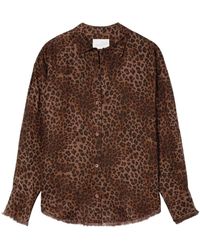 MC2 Saint Barth - Overhemden ,Bruin ,Linnen Cristal Long Sleeve Shirt - Lyst