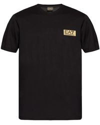 EA7 - Minimalistisches t-shirt mit kurzen ärmeln - Lyst