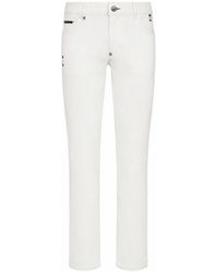 Philipp Plein - Jeans ,Wit ,Katoen Slim Fit Basic Jeans - Lyst