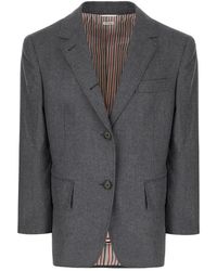 Thom Browne - Solid Wool Flannel Oversized Sportcoat - Lyst