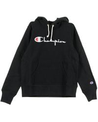 Champion - Hoodies & Sweatvesten ,Zwart ,Katoen Hooded Sweatshirt - Lyst