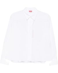 KENZO - Overhemden ,Wit ,Katoen Shirt Van Katoenpoplin - Lyst