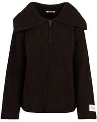 hinnominate - Truien & Vesten ,Bruin ,Wol Pearl Half Zip Sweater - Lyst
