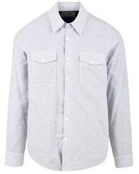 Aspesi - Overhemden ,Blauw ,Ce 27 B032 Dubbele Streep Blauw Overhemd - Lyst