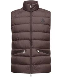 Moncler - Braune Daunenweste Für Den Alltag Und Outdoor - Lyst