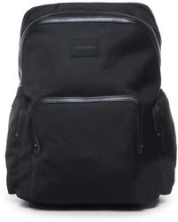 Calvin Klein - Schwarzer nylon-rucksack mit reißverschlusstaschen - Lyst