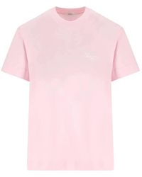 Givenchy - Tops ,Roze ,Katoen T-Shirt Van Katoen Met Stamp-Print - Lyst