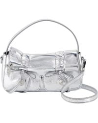 Acne Studios - Silberne Leder Umhängetasche Mit Mehreren Taschen - Lyst