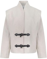 Isabel Marant - Jassen ,Wol Ivory Wool Toggle Jacket - Lyst
