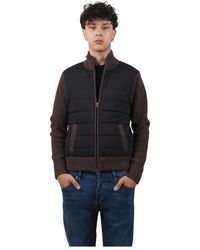 Barba Napoli - Jassen ,Bruin ,Wol Bruine Wollen En Nylon Jas - Lyst