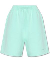 Balenciaga - Hellgrüne Shorts mit Logo-Stickerei - Lyst