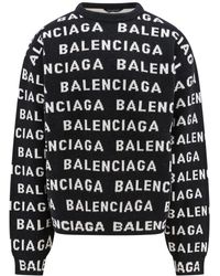 Balenciaga - Intarsien-Pullover mit Rundhalsausschnitt - Lyst