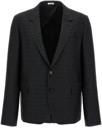 McQueen - Skull Jacquard Deconstructed Jacket - Lyst