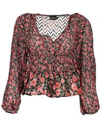 Desigual - Overhemden ,Veelkleurig ,Polyester Bloesemprint Blouse Met Lange Mouwen - Lyst